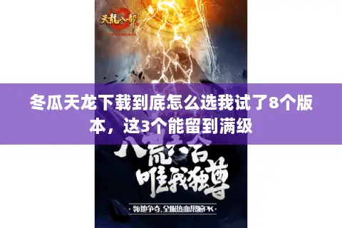 冬瓜天龙下载到底怎么选我试了8个版本,这3个能留到满级 冬瓜天龙下载到底怎么选我试了8个版本,这3个能留到满级