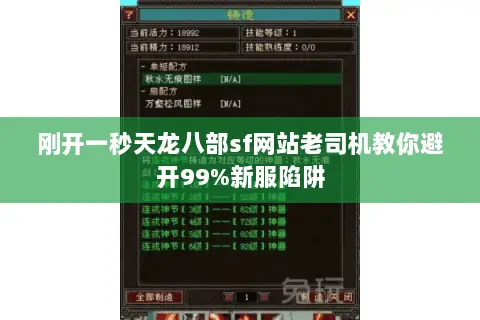 刚开一秒天龙八部sf网站老司机教你避开99%新服陷阱 刚开一秒天龙八部sf网站老司机教你避开99%新服陷阱