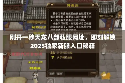 刚开一秒天龙八部私服网址,即刻解锁2025独家新服入口秘籍 刚开一秒天龙八部私服网址,即刻解锁2025独家新服入口秘籍
