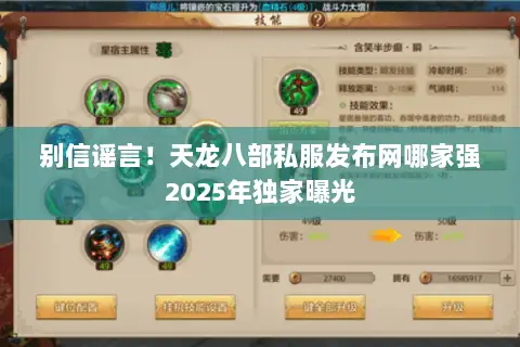 别信谣言！天龙八部私服发布网哪家强2025年独家曝光