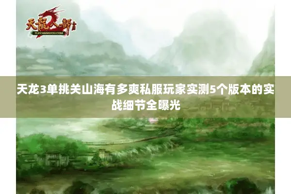 天龙3单挑关山海有多爽私服玩家实测5个版本的实战细节全曝光