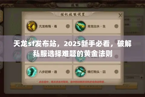 天龙sf发布站,2025新手必看,破解私服选择难题的黄金法则 天龙sf发布站,2025新手必看,破解私服选择难题的黄金法则