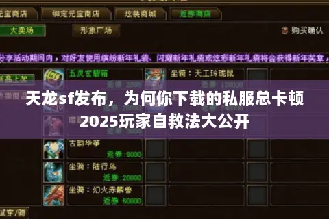 天龙sf发布,为何你下载的私服总卡顿2025玩家自救法大公开 天龙sf发布,为何你下载的私服总卡顿2025玩家自救法大公开