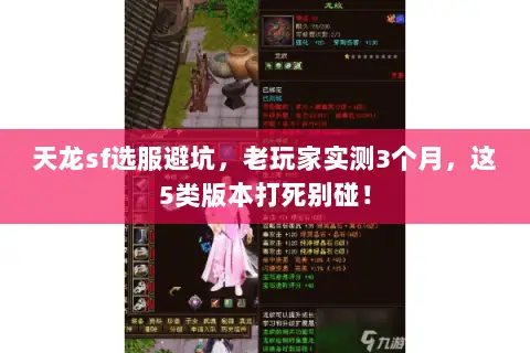 天龙sf选服避坑，老玩家实测3个月，这5类版本打死别碰！