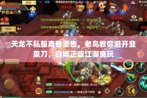 天龙不私服真香警告，老鸟教你避开韭菜刀，白嫖正版江湖爽玩