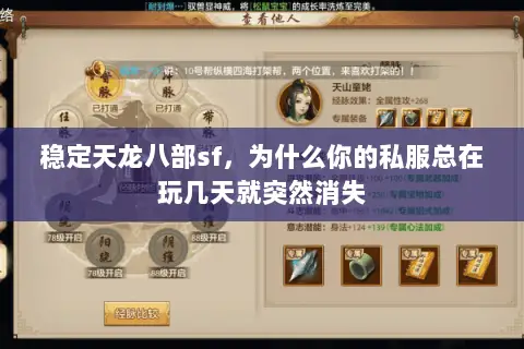稳定天龙八部sf,为什么你的私服总在玩几天就突然消失 稳定天龙八部sf,为什么你的私服总在玩几天就突然消失