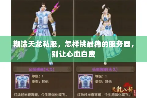 糊涂天龙私服,怎样挑最稳的服务器,别让心血白费 糊涂天龙私服,怎样挑最稳的服务器,别让心血白费