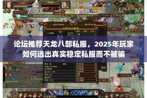 论坛推荐天龙八部私服，2025年玩家如何选出真实稳定私服而不被骗