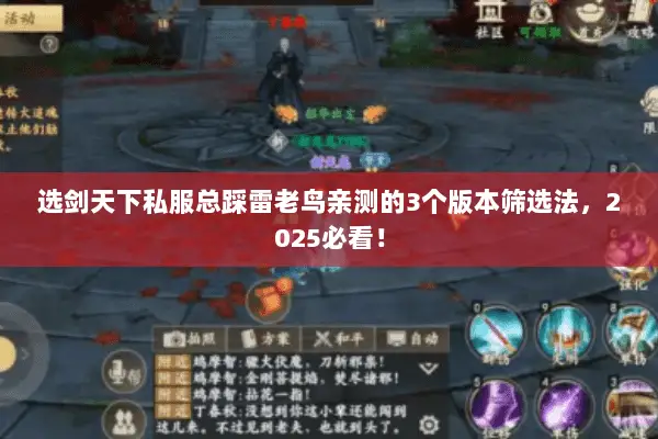 选剑天下私服总踩雷老鸟亲测的3个版本筛选法,2025必看! 选剑天下私服总踩雷老鸟亲测的3个版本筛选法,2025必看!