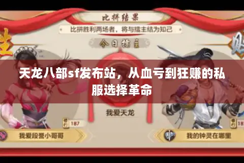 天龙八部sf发布站，从血亏到狂赚的私服选择革命
