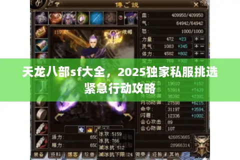 天龙八部sf大全,2025独家私服挑选紧急行动攻略 天龙八部sf大全,2025独家私服挑选紧急行动攻略