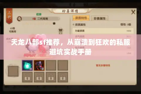 天龙八部sf推荐，从崩溃到狂欢的私服避坑实战手册