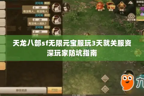 天龙八部sf无限元宝服玩3天就关服资深玩家防坑指南 天龙八部sf无限元宝服玩3天就关服资深玩家防坑指南