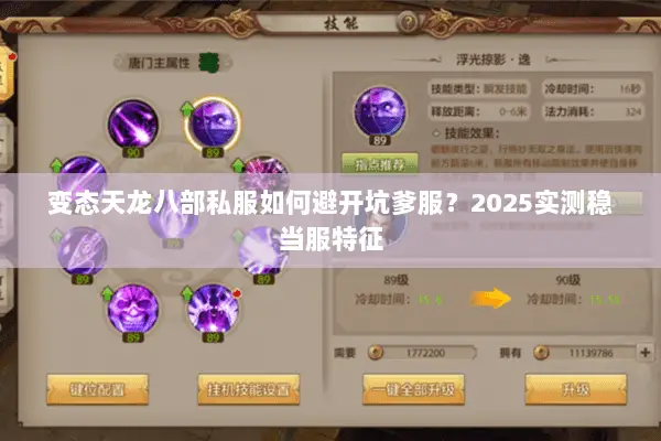 变态天龙八部私服如何避开坑爹服?2025实测稳当服特征 变态天龙八部私服如何避开坑爹服?2025实测稳当服特征