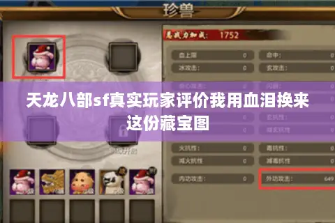 天龙八部sf真实玩家评价我用血泪换来这份藏宝图