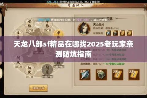 天龙八部sf精品在哪找2025老玩家亲测防坑指南 天龙八部sf精品在哪找2025老玩家亲测防坑指南
