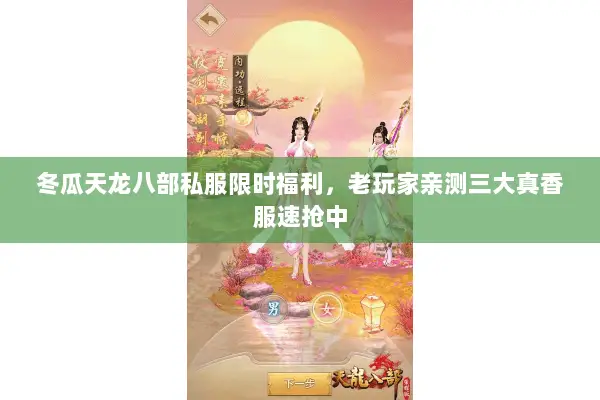 冬瓜天龙八部私服限时福利，老玩家亲测三大真香服速抢中