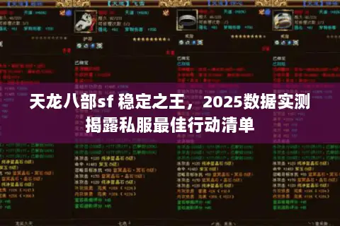 天龙八部sf 稳定之王，2025数据实测揭露私服最佳行动清单
