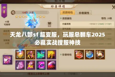 天龙八部sf 超变服，玩服总翻车2025必藏实战搜服神技