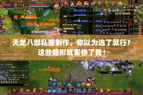 天龙八部私服制作,你以为选了就行?这些隐形坑害惨了我! 天龙八部私服制作,你以为选了就行?这些隐形坑害惨了我!