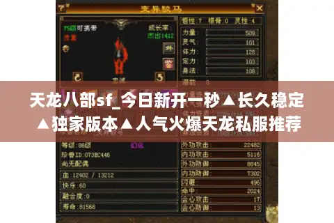 天龙八部sf_今日新开一秒▲长久稳定▲独家版本▲人气火爆天龙私服推荐
