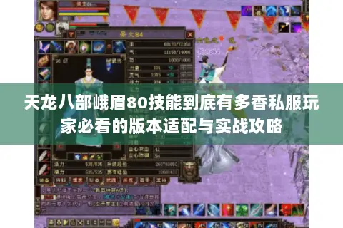 天龙八部峨眉80技能到底有多香私服玩家必看的版本适配与实战攻略 天龙八部峨眉80技能到底有多香私服玩家必看的版本适配与实战攻略