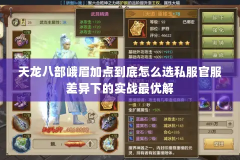 天龙八部峨眉加点到底怎么选私服官服差异下的实战最优解 天龙八部峨眉加点到底怎么选私服官服差异下的实战最优解
