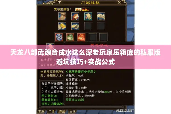 天龙八部武魂合成水这么深老玩家压箱底的私服版避坑技巧+实战公式