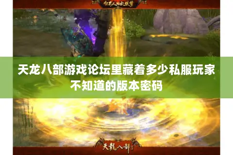 天龙八部游戏论坛里藏着多少私服玩家不知道的版本密码 天龙八部游戏论坛里藏着多少私服玩家不知道的版本密码