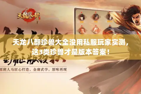 天龙八部珍兽大全没用私服玩家实测，这3类珍兽才是版本答案！