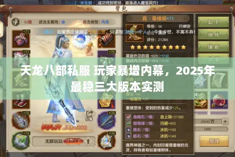 天龙八部私服 玩家暴增内幕,2025年最稳三大版本实测 天龙八部私服 玩家暴增内幕,2025年最稳三大版本实测