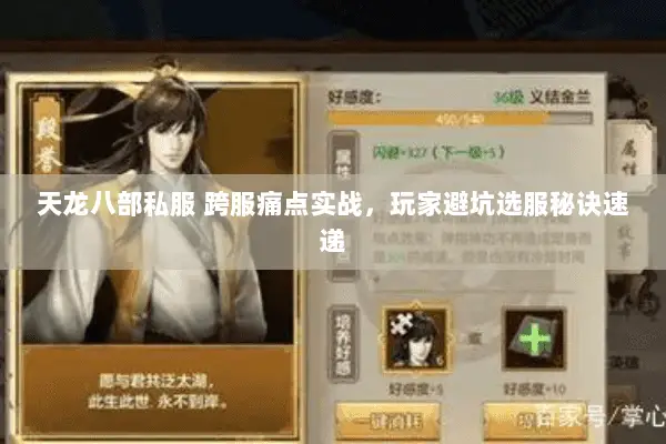 天龙八部私服 跨服痛点实战,玩家避坑选服秘诀速递 天龙八部私服 跨服痛点实战,玩家避坑选服秘诀速递