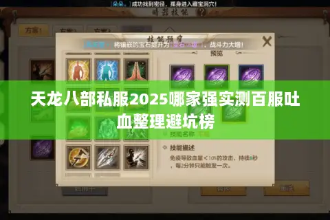 天龙八部私服2025哪家强实测百服吐血整理避坑榜 天龙八部私服2025哪家强实测百服吐血整理避坑榜