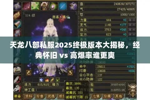 天龙八部私服2025终极版本大揭秘，经典怀旧 vs 高爆率谁更爽