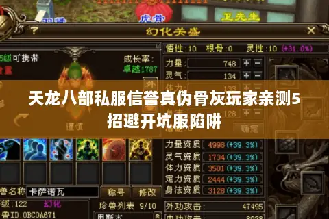 天龙八部私服信誉真伪骨灰玩家亲测5招避开坑服陷阱