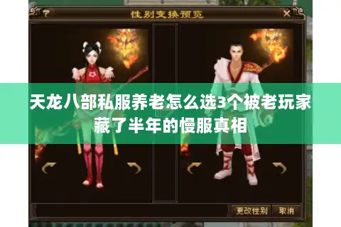 天龙八部私服养老怎么选3个被老玩家藏了半年的慢服真相 天龙八部私服养老怎么选3个被老玩家藏了半年的慢服真相