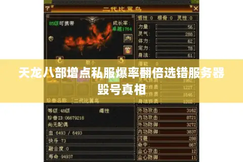 天龙八部增点私服爆率翻倍选错服务器毁号真相 天龙八部增点私服爆率翻倍选错服务器毁号真相
