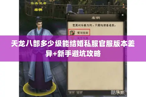 天龙八部多少级能结婚私服官服版本差异+新手避坑攻略 天龙八部多少级能结婚私服官服版本差异+新手避坑攻略