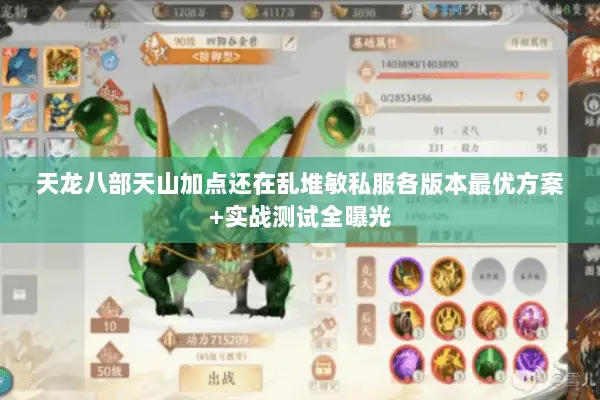 天龙八部天山加点还在乱堆敏私服各版本最优方案+实战测试全曝光