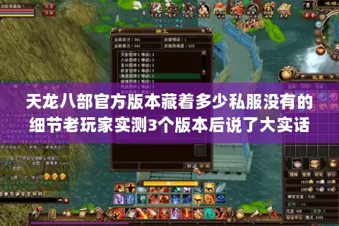 天龙八部官方版本藏着多少私服没有的细节老玩家实测3个版本后说了大实话 天龙八部官方版本藏着多少私服没有的细节老玩家实测3个版本后说了大实话