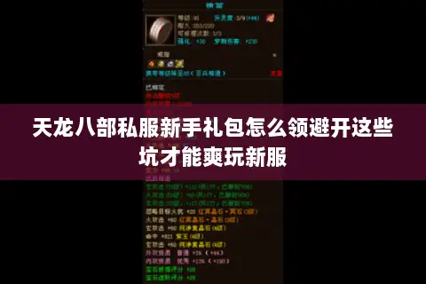 天龙八部私服新手礼包怎么领避开这些坑才能爽玩新服 天龙八部私服新手礼包怎么领避开这些坑才能爽玩新服