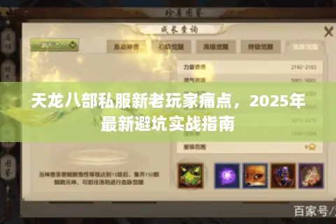 天龙八部私服新老玩家痛点,2025年最新避坑实战指南 天龙八部私服新老玩家痛点,2025年最新避坑实战指南