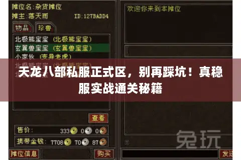 天龙八部私服正式区,别再踩坑!真稳服实战通关秘籍 天龙八部私服正式区,别再踩坑!真稳服实战通关秘籍