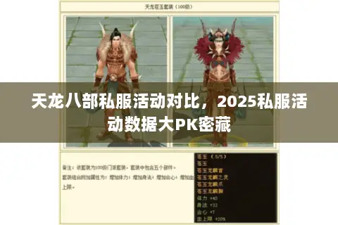 天龙八部私服活动对比,2025私服活动数据大PK密藏 天龙八部私服活动对比,2025私服活动数据大PK密藏