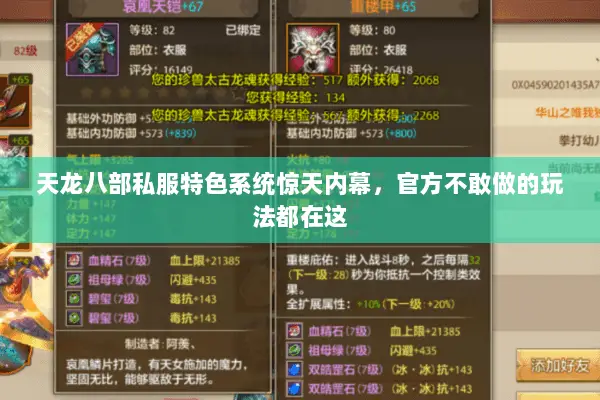 天龙八部私服特色系统惊天内幕,官方不敢做的玩法都在这 天龙八部私服特色系统惊天内幕,官方不敢做的玩法都在这