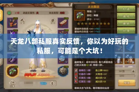 天龙八部私服真实反馈,你以为好玩的私服,可能是个大坑! 天龙八部私服真实反馈,你以为好玩的私服,可能是个大坑!