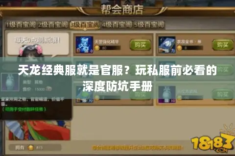 天龙经典服就是官服?玩私服前必看的深度防坑手册 天龙经典服就是官服?玩私服前必看的深度防坑手册