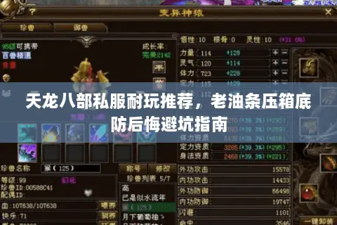 天龙八部私服耐玩推荐,老油条压箱底防后悔避坑指南 天龙八部私服耐玩推荐,老油条压箱底防后悔避坑指南
