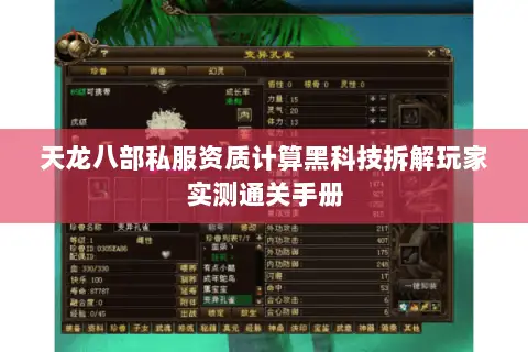 天龙八部私服资质计算黑科技拆解玩家实测通关手册 天龙八部私服资质计算黑科技拆解玩家实测通关手册