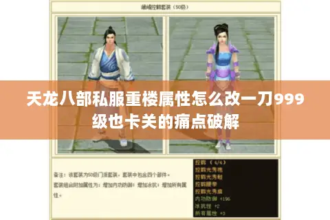 天龙八部私服重楼属性怎么改一刀999级也卡关的痛点破解